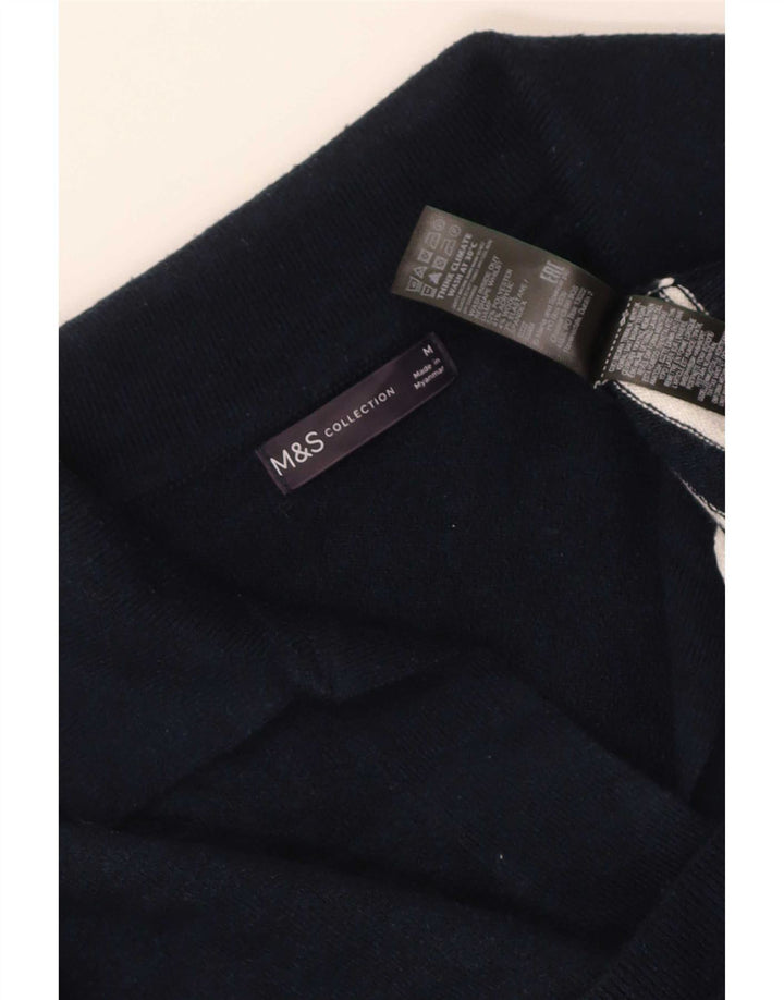 Marks & Spencer Suéter tipo jersey con cuello tipo polo para mujer UK 44 Azul marino mediano
