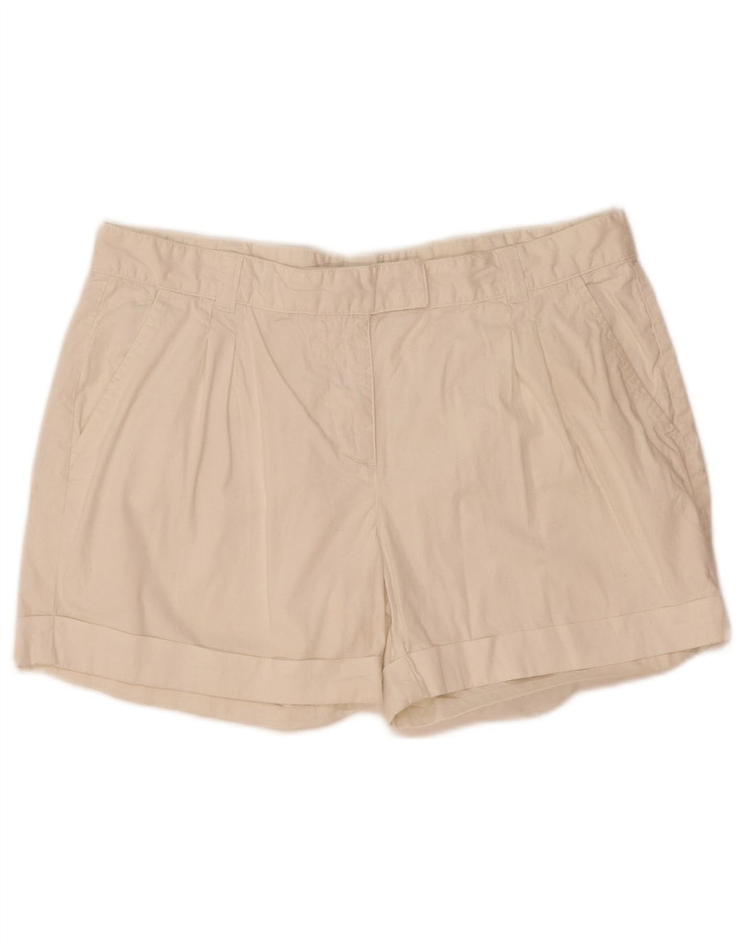 Pantalones cortos chinos con pinzas para mujer Jigsaw UK 14 Large W36 White