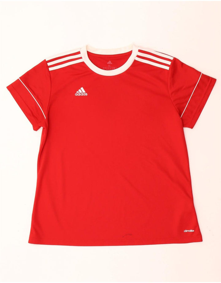 ADIDAS Mujer Climalite Camiseta Top UK 20/22 XL Rojo Poliéster