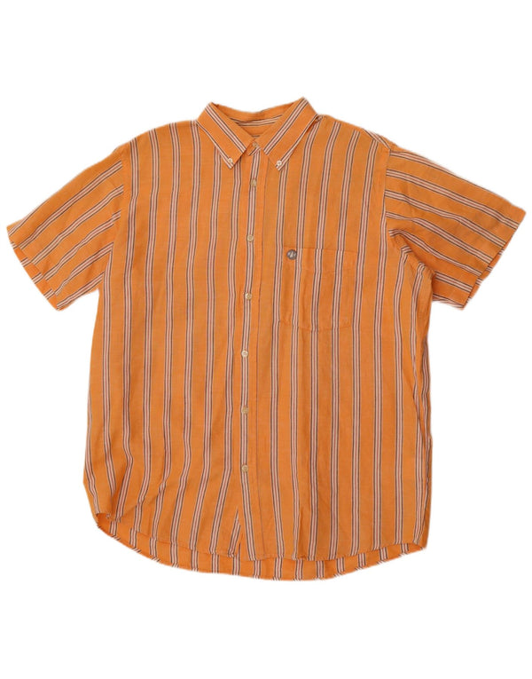 Murphy & Nye Camisa de manga corta para hombre 2XL Algodón a rayas naranja