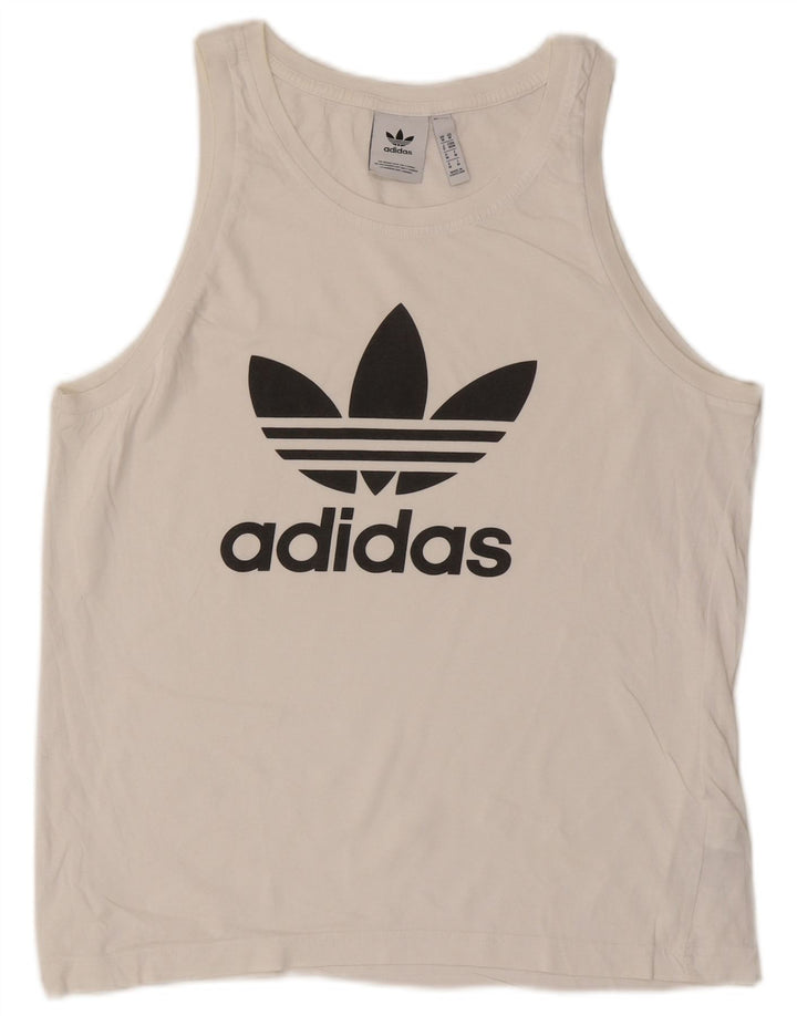 Adidas Hombre Graphic Vest Top Medio Algodón Blanco