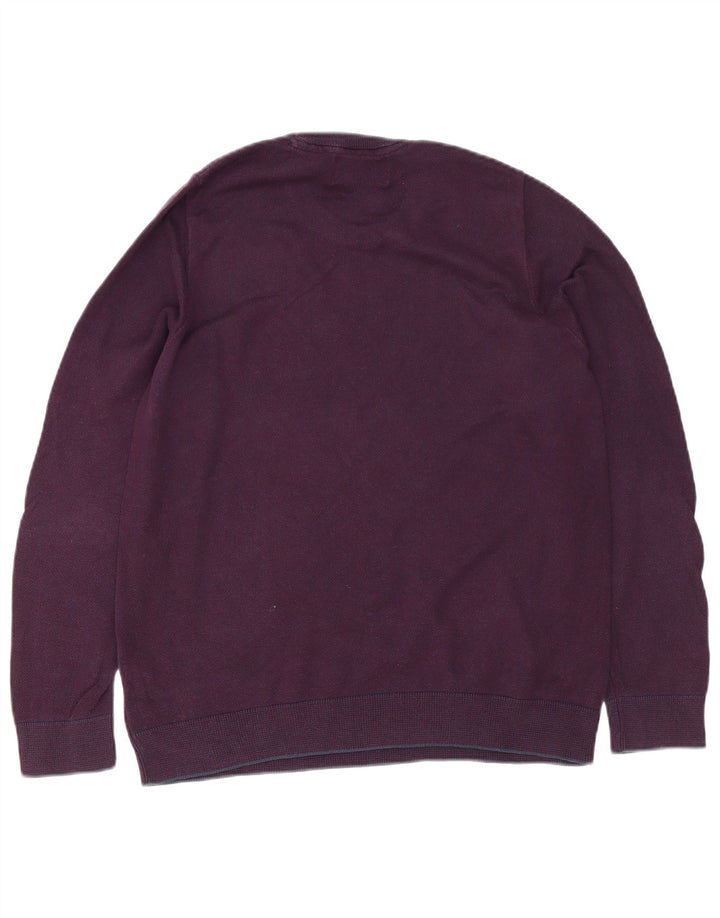 Marks & Spencer Suéter tipo jersey con cuello redondo y ajuste a medida para hombre Borgoña medio