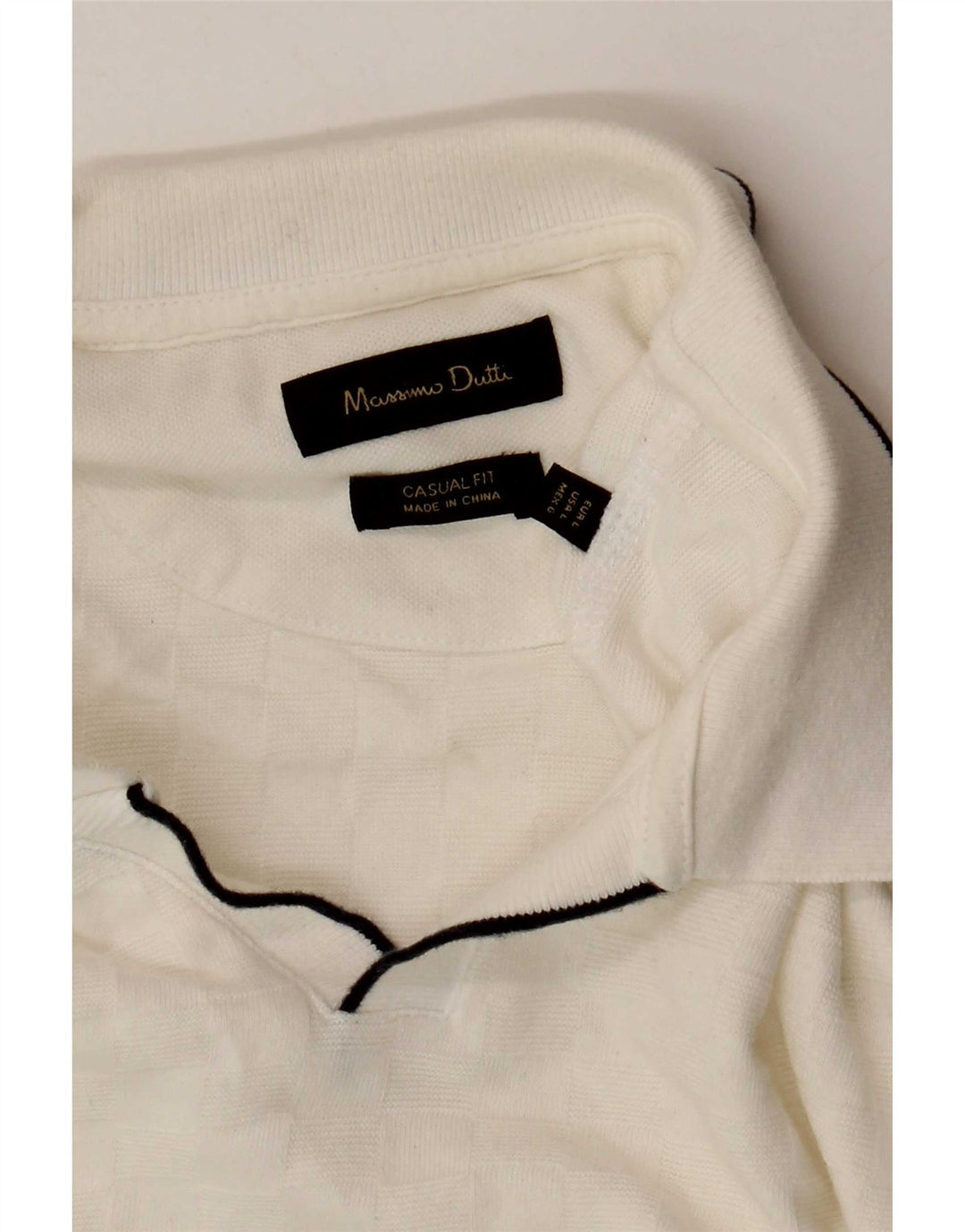 Polo Massimo Dutti Hombre Blanco Grande