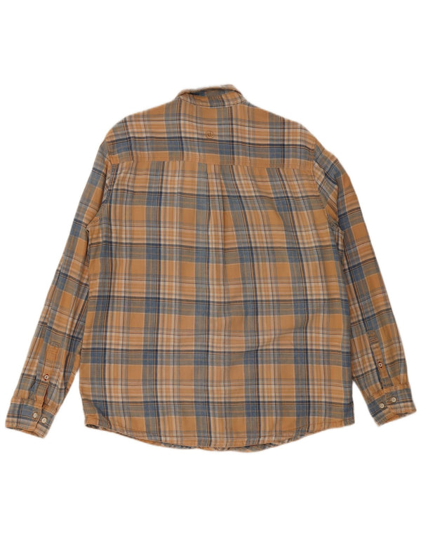 Camisa de franela de corte estándar en índigo de algodón a cuadros en beige de Fat Face para hombre