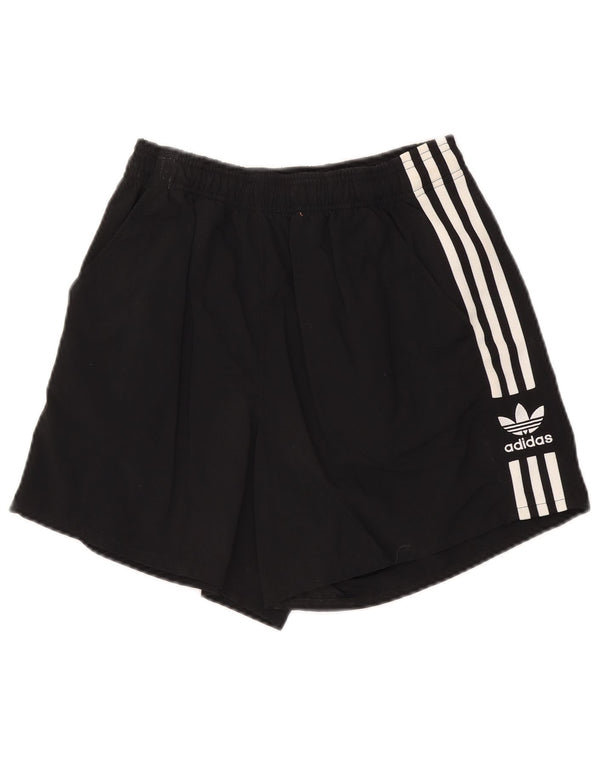 ADIDAS Pantalones cortos deportivos para mujer UK 12 Mediano Negro Poliéster