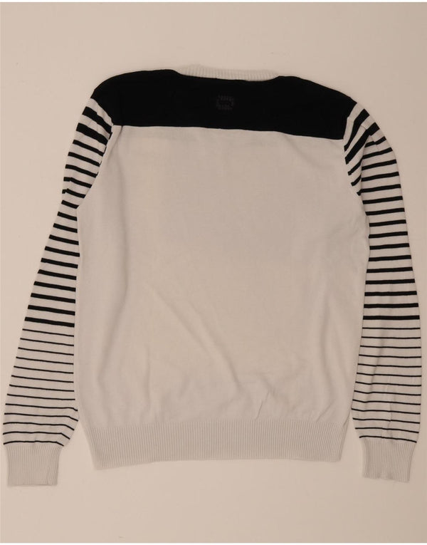 Jack & Jones Jersey con cuello en V para hombre Large White Colorblock