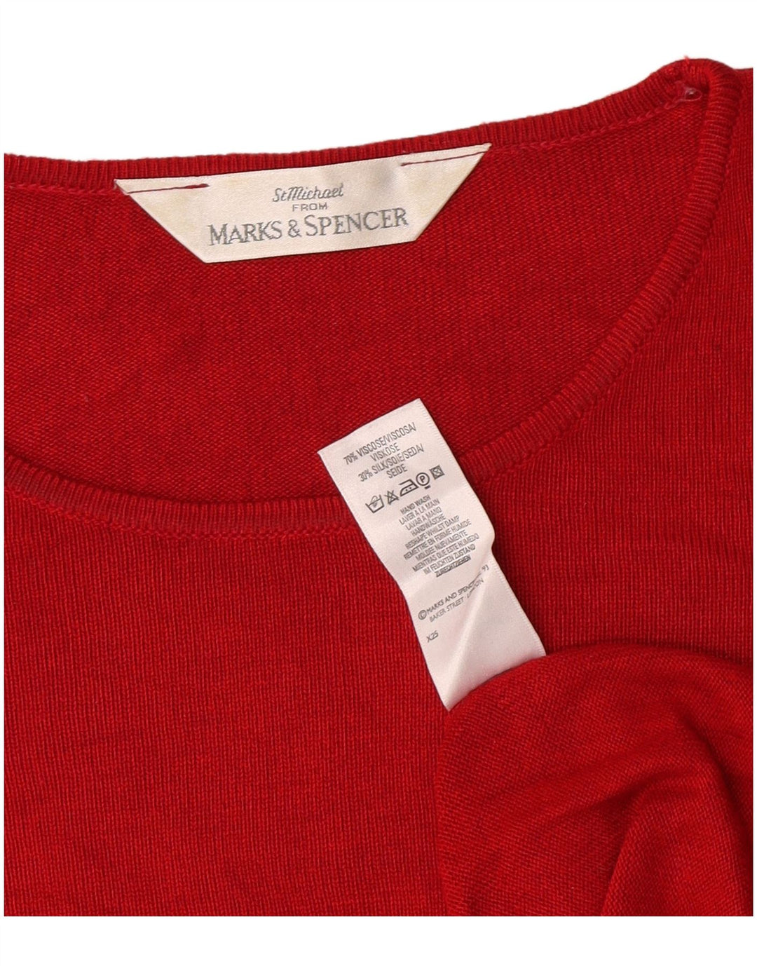 Marks & Spencer Camiseta para mujer Top UK 44 Large Viscosa roja