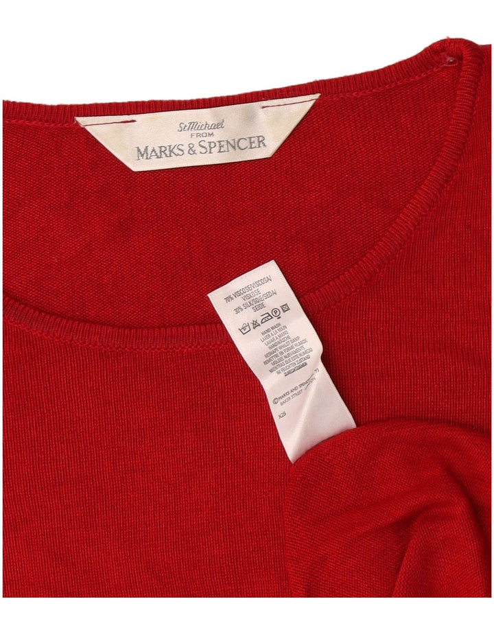 Marks & Spencer Camiseta para mujer Top UK 44 Large Viscosa roja