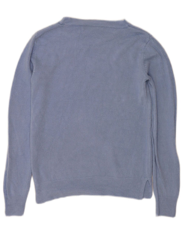 Marks & Spencer Womens Oversized Boat Neck Jumper Sweater UK 6 XS Blue
