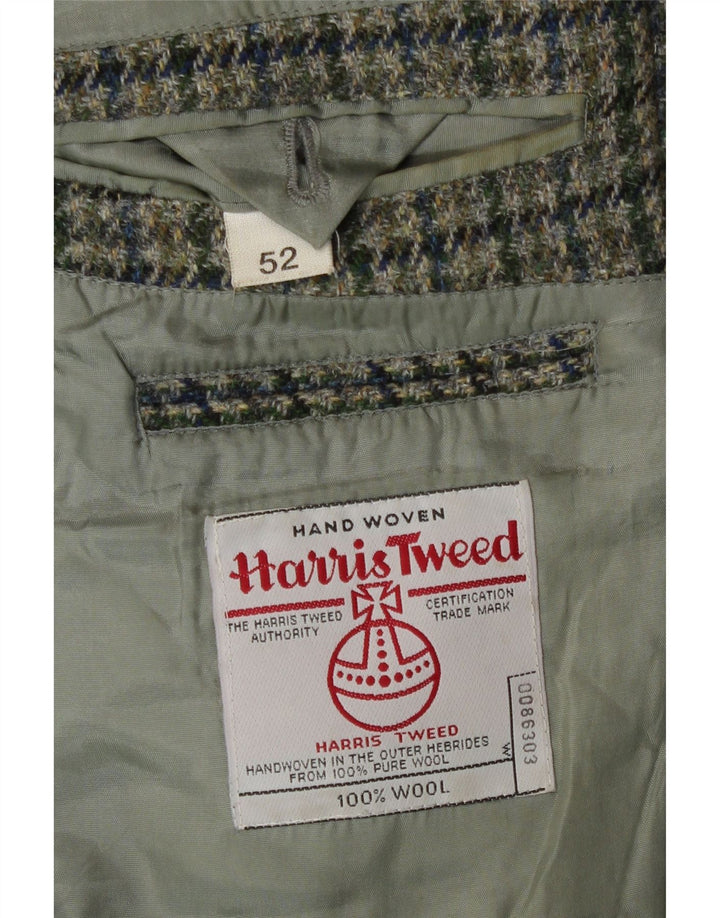 Harris Tweed Chaqueta tipo blazer de 2 botones para hombre IT 52 XL Lana de pata de gallo verde