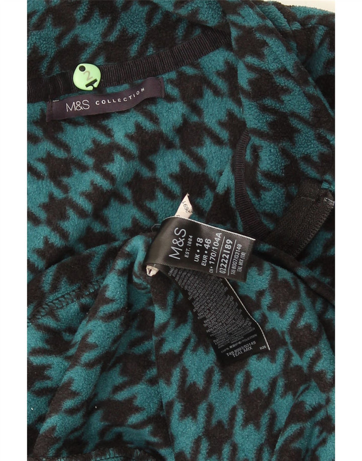 Marks & Spencer Chaqueta Polar para Mujer UK 40 XL Pata de Gallo Turquesa