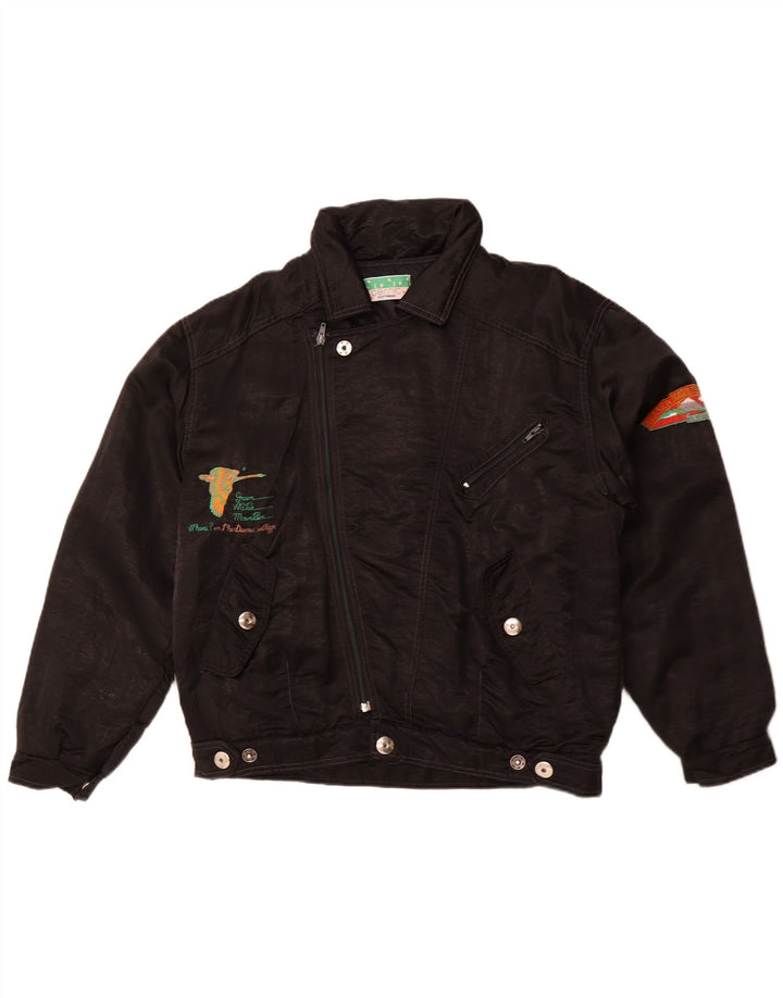 DERNIC Chaqueta bomber gráfica de la base naval de Alaska para hombre Reino Unido 40 Grande Negro 80s