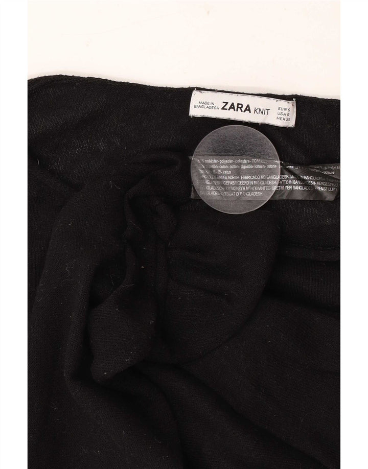 Zara - Jersey extragrande con cuello barco para mujer, talla 10, poliéster negro pequeño