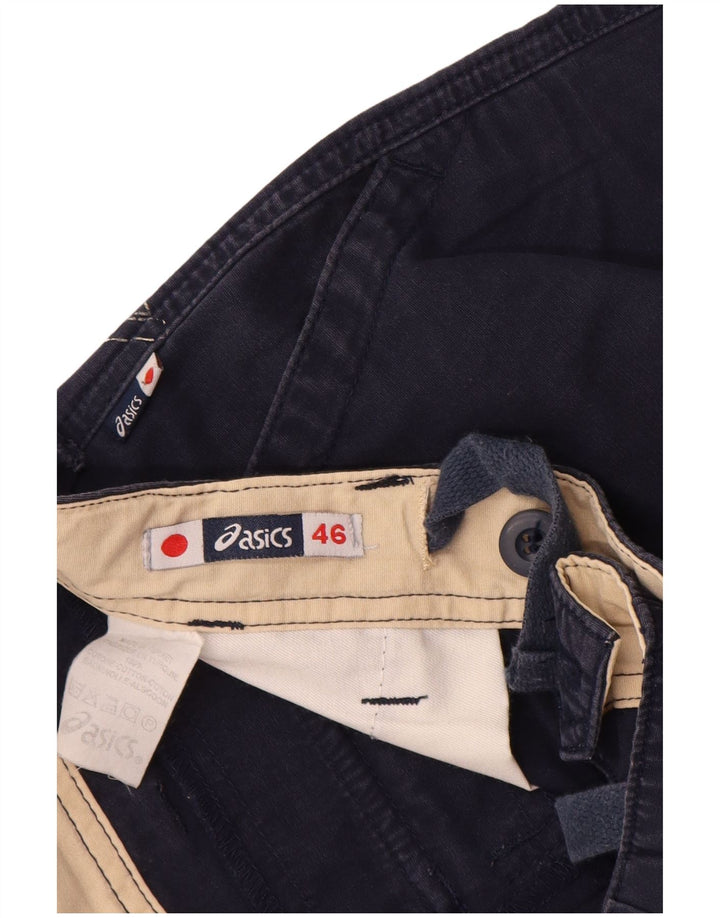 Asics Pantalones cortos cargo para hombre IT 46 Small W30 Algodón azul marino