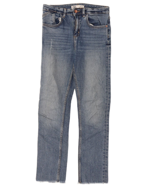 Zara Mujer Vaqueros Cropped EU 36 XS W26 L26 Azul