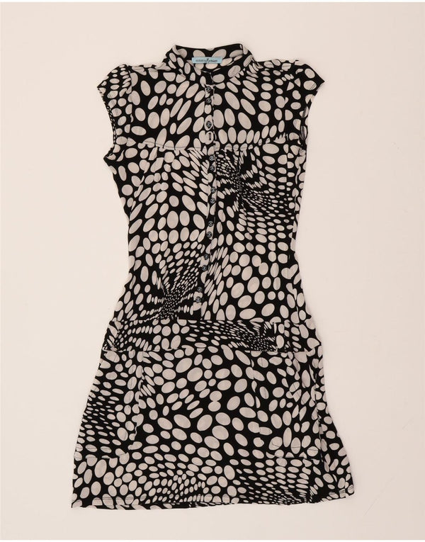 GUESS BY MARCIANO Vestido de cintura caída para mujer UK 12 Mediano Negro Manchado