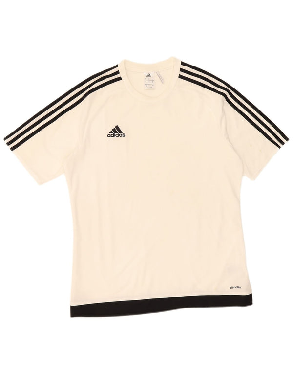 Adidas Mens Climalite Camiseta Top Grande Poliéster Blanco