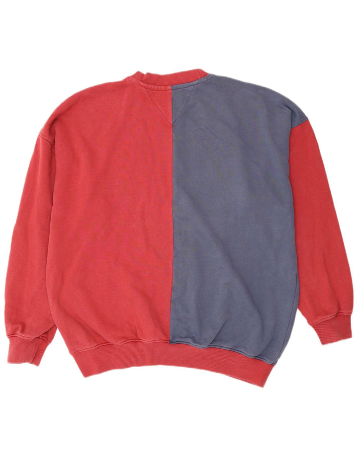 Tommy Hilfiger Hombre Sudadera Gráfica Jumper XL Rojo Colorblock Algodón