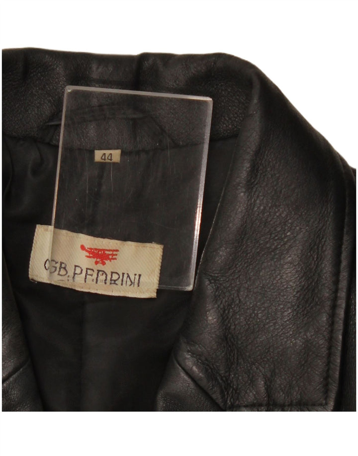 GB.PEDRINI Chaqueta de cuero para mujer IT 44 Medium Cuero negro