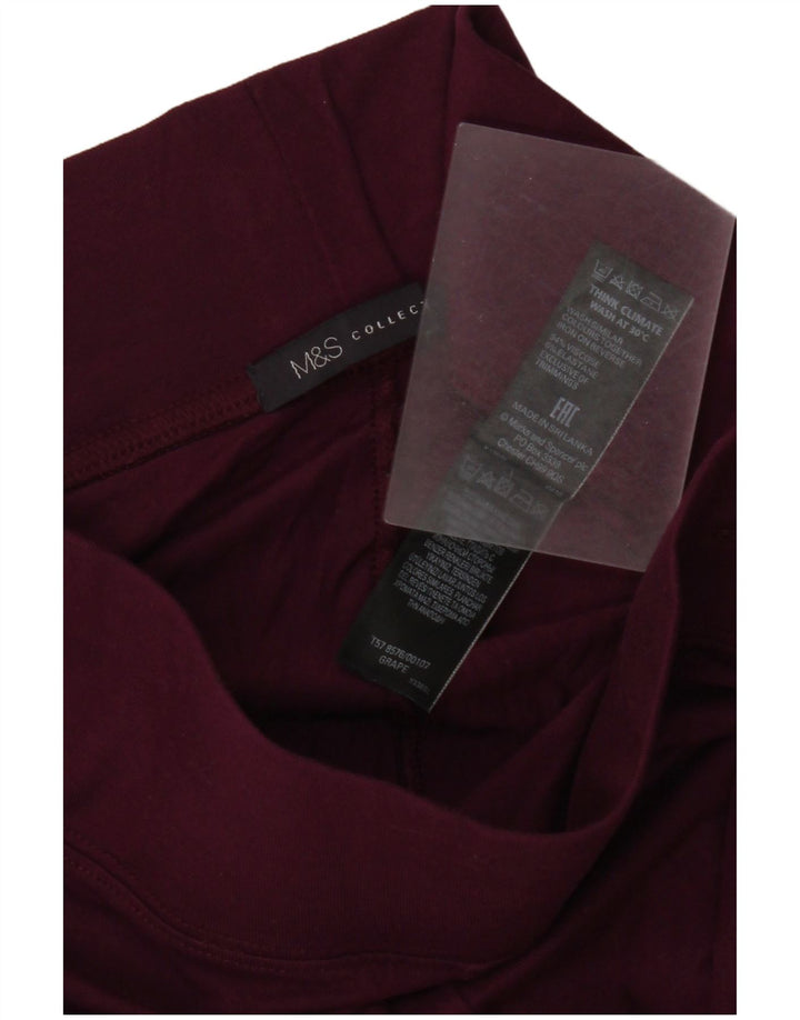 Marks & Spencer Leggings para mujer UK 10 Small Borgoña Viscosa