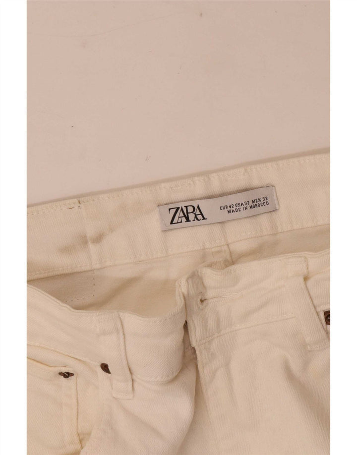 Zara Pantalones cortos de mezclilla para hombre EU 42 Large W32 Off White