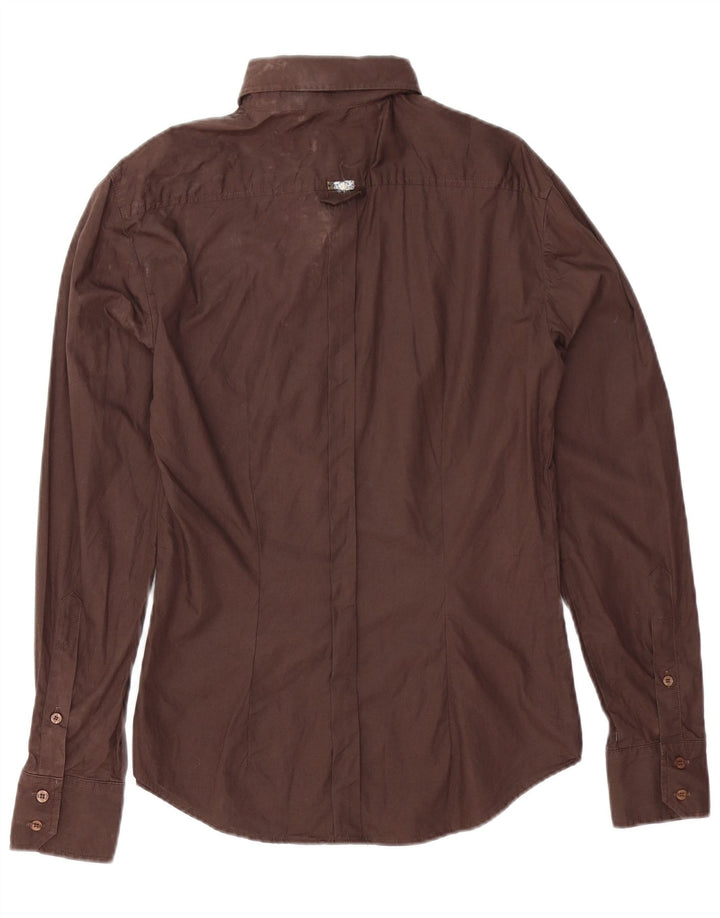 Camisa Just Cavalli para mujer UK 44 Algodón marrón medio