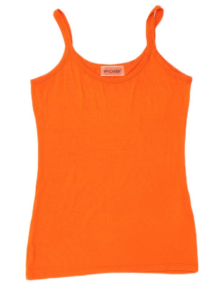 Vintage mujer Cami Top Reino Unido 14 Viscosa naranja grande
