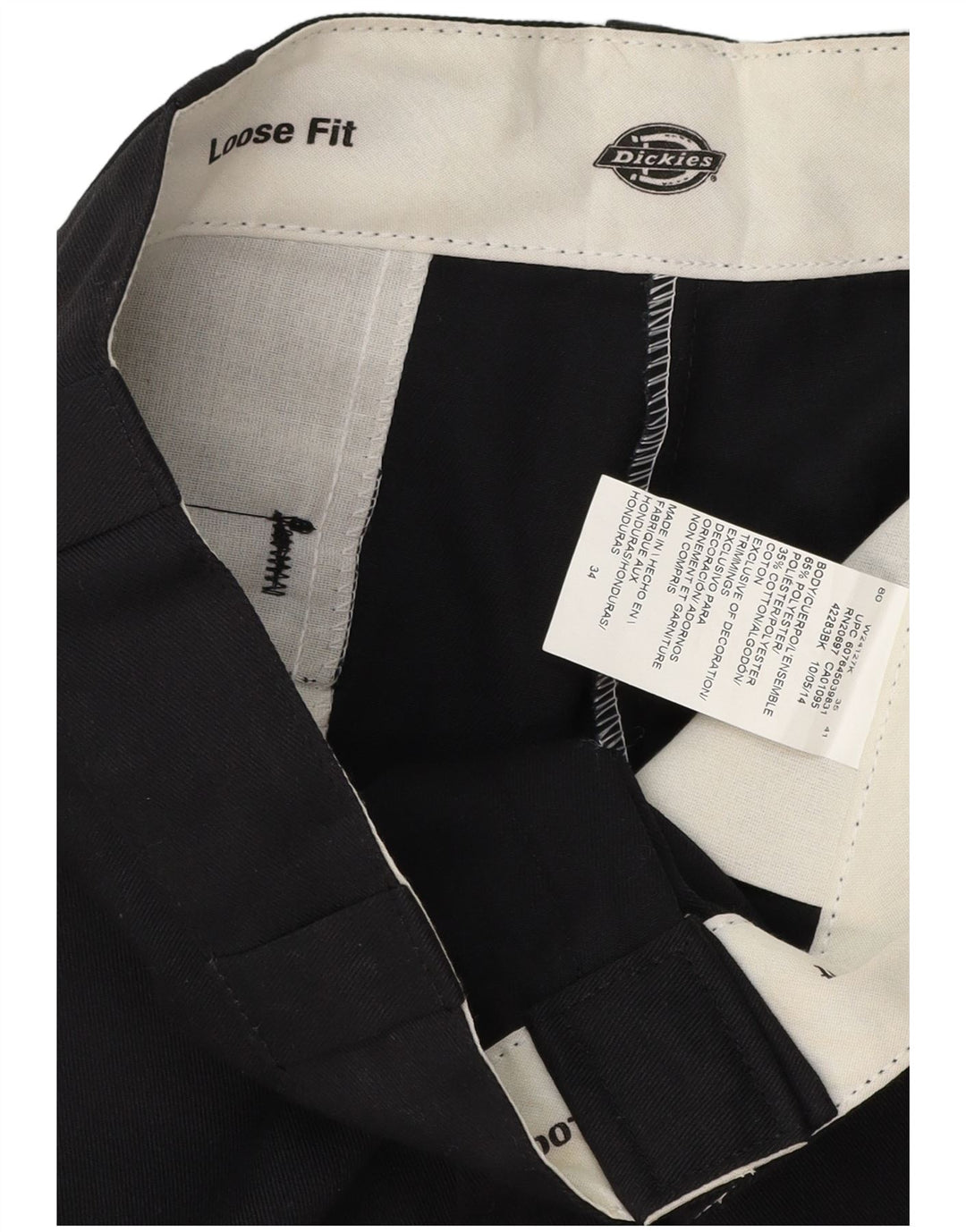 Dickies Pantalones cortos cargo holgados para hombre W34 Poliéster negro grande