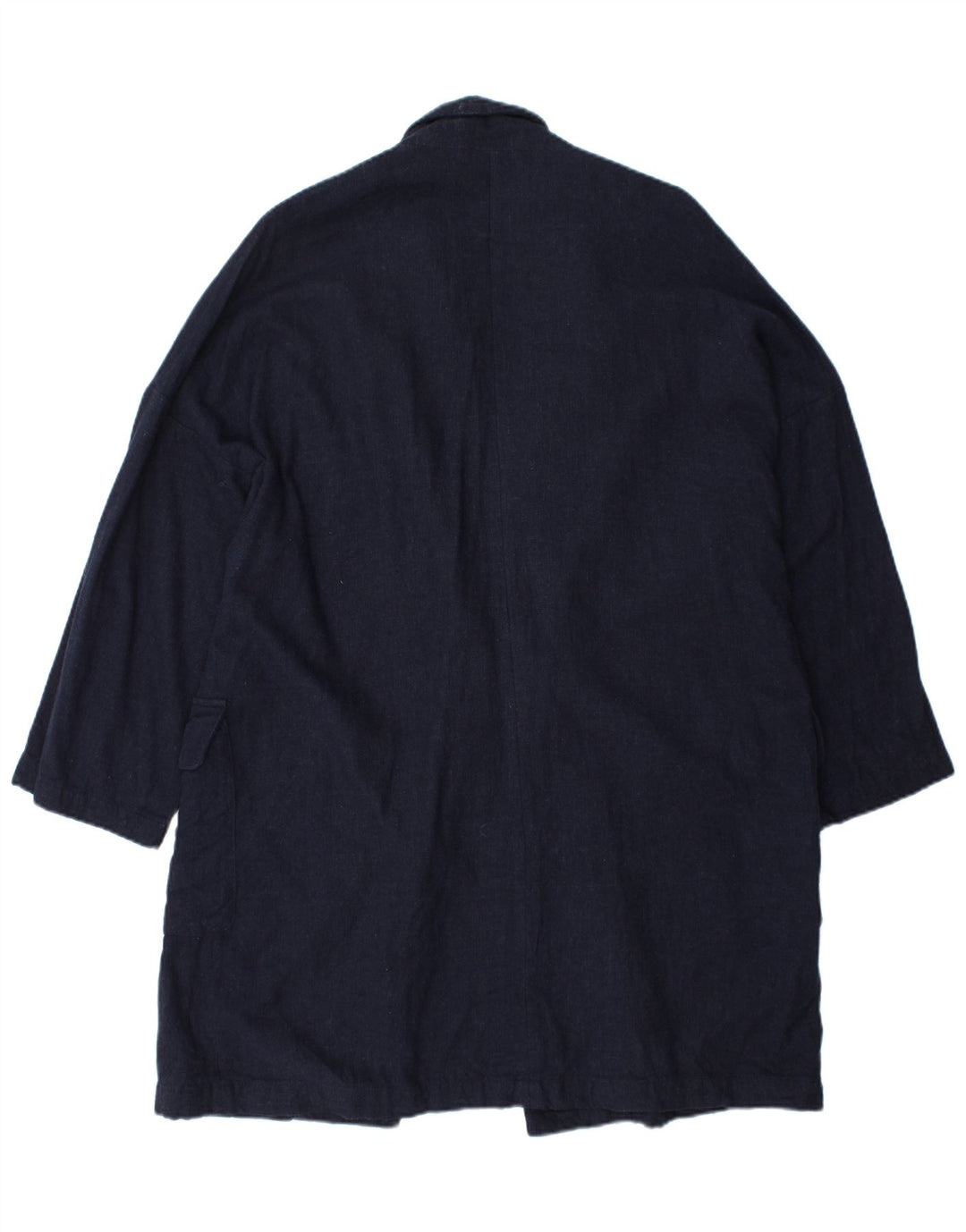 ZARA Abrigo oversize para mujer UK 46 Large Viscosa azul marino