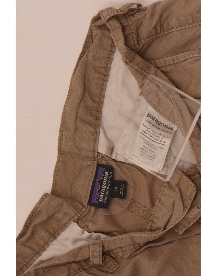Pantalón Corto Chino Patagonia Hombre W33 Algodón Beige Medio