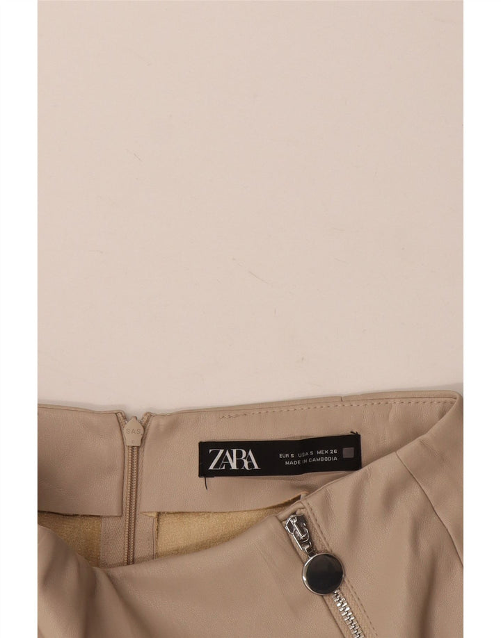 Zara Mujer Falda Pantalón Pequeña W26 Beige