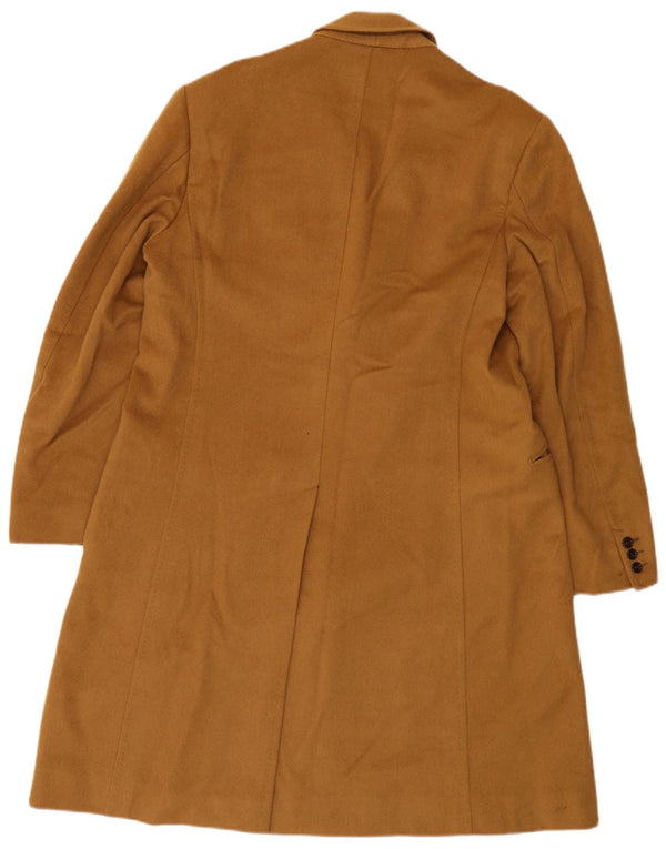 Vintage hombres doble pecho abrigo Reino Unido 36 pequeño beige