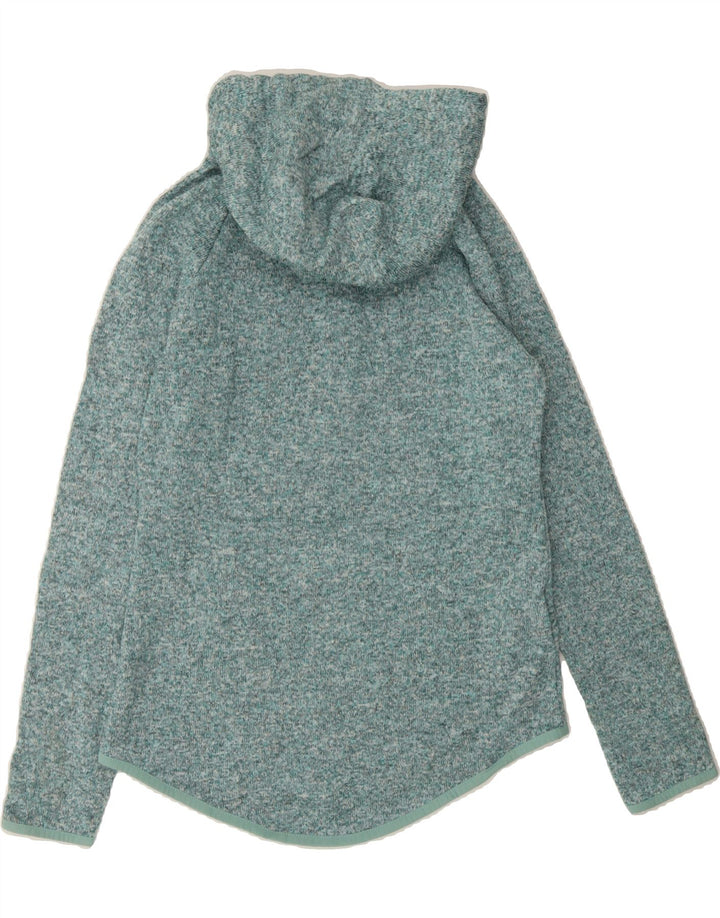 EDDIE BAUER Womens Button Neck Hoodie Jumper UK 10 Small Turquoise Vintage Eddie Bauer and Second-Hand Eddie Bauer from Messina Hembry 