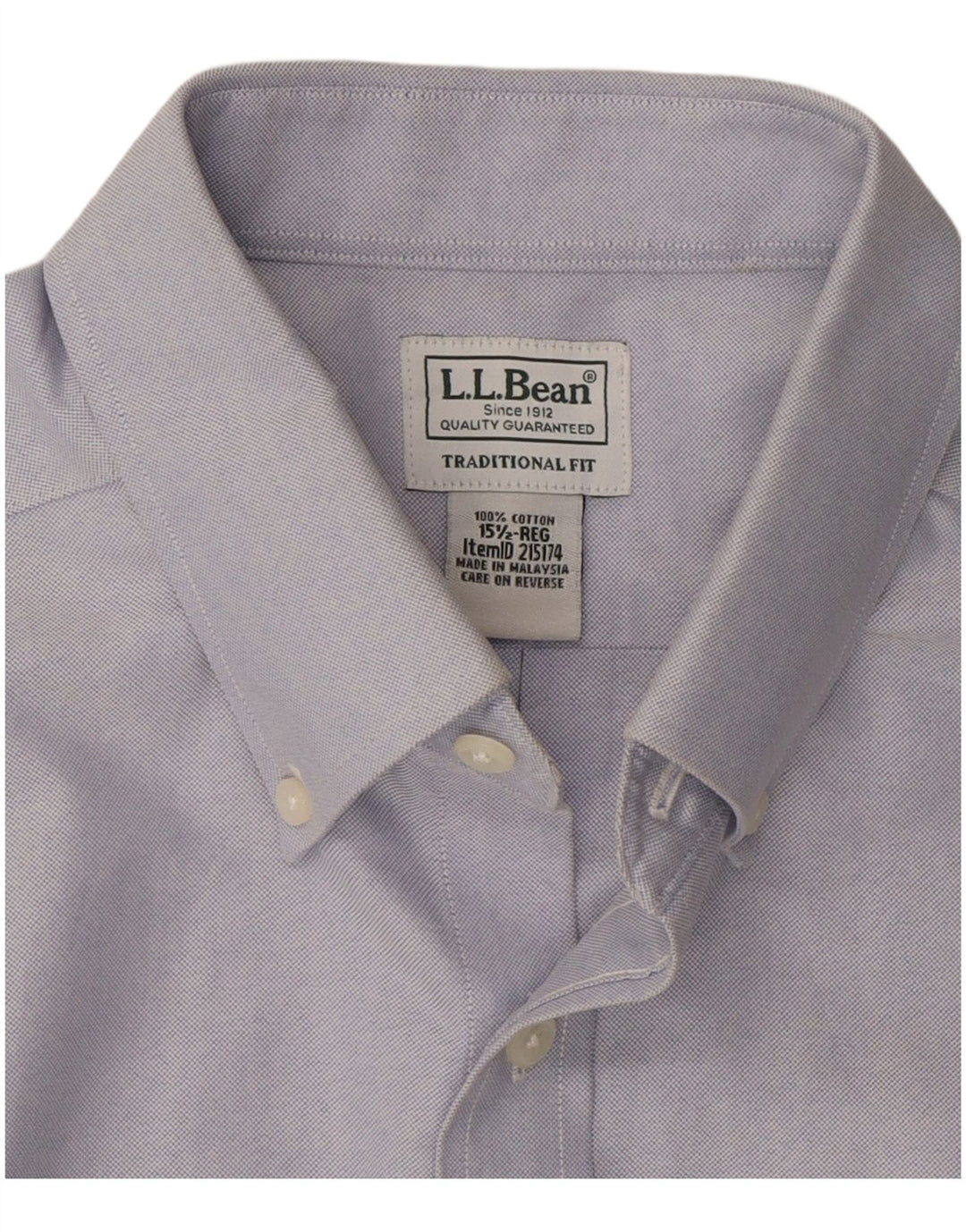 L.L.BEAN Camisa de manga corta de ajuste tradicional para hombre, talla 15 1/2, azul mediano