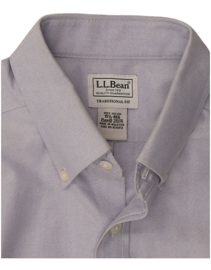 L.L.BEAN Camisa de manga corta de ajuste tradicional para hombre, talla 15 1/2, azul mediano