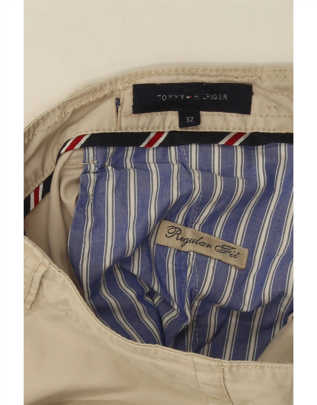 Tommy Hilfiger Pantalones cortos chinos de corte regular para hombre W32 Beige medio