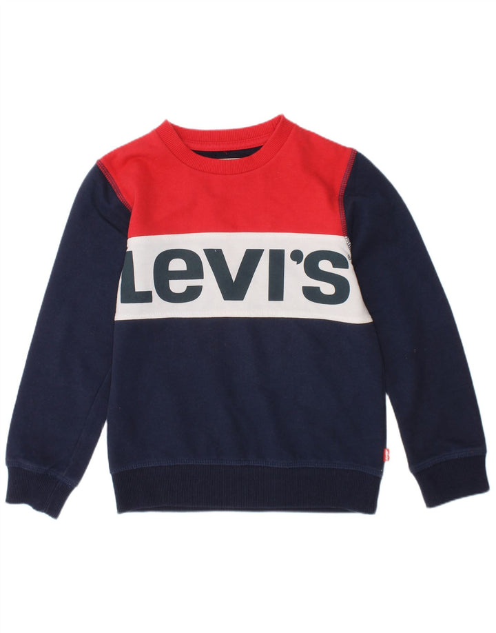 Levi's Sudadera tipo jersey para niños 4-5 años Azul marino Colorblock Classic