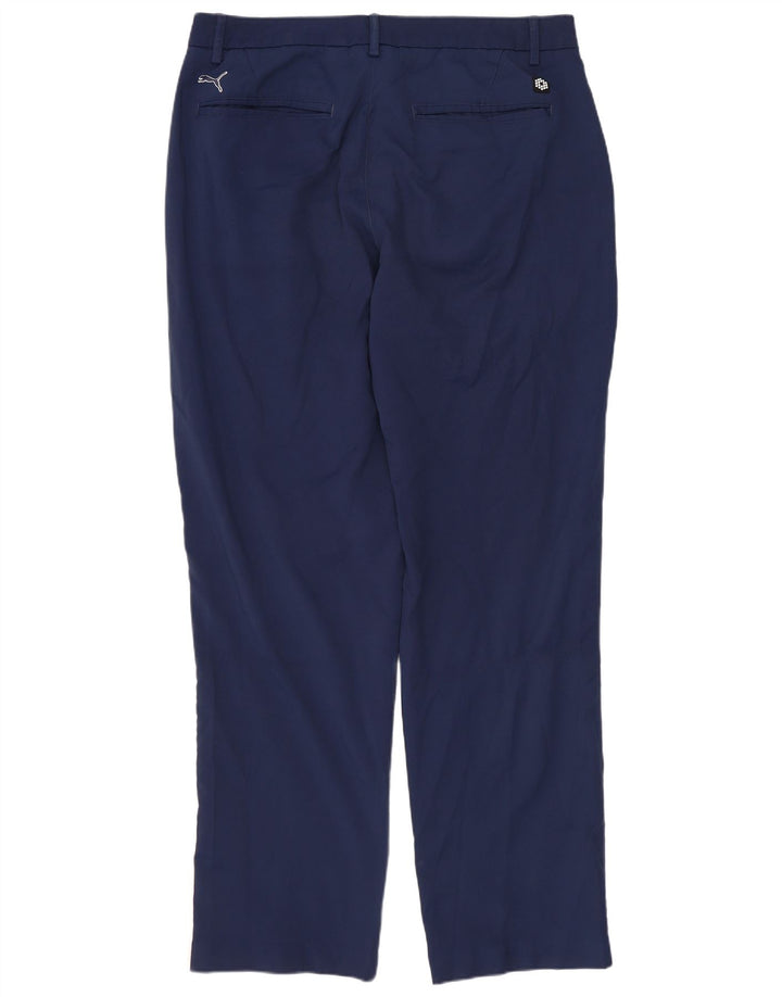 PUMA Pantalón chino ajustado para hombre W34 L32 Poliéster azul marino