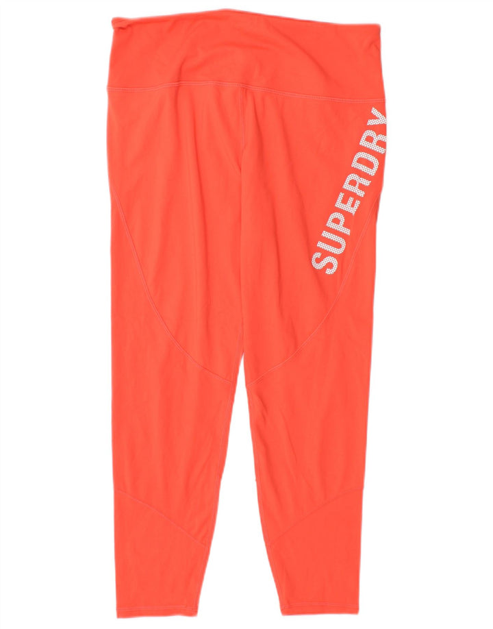 Superdry Leggings Capri Graphic Mujer UK 44 Poliéster Naranja Grande