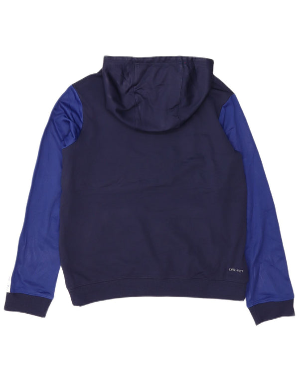 Nike Boys Dri Fit Sudadera con capucha Jumper 13-14 años XL Azul marino Colorblock