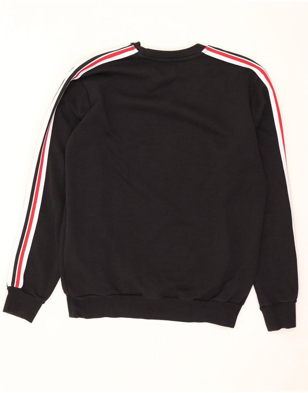 Zara Hombre Sudadera Jumper Large Algodón A Rayas Negro