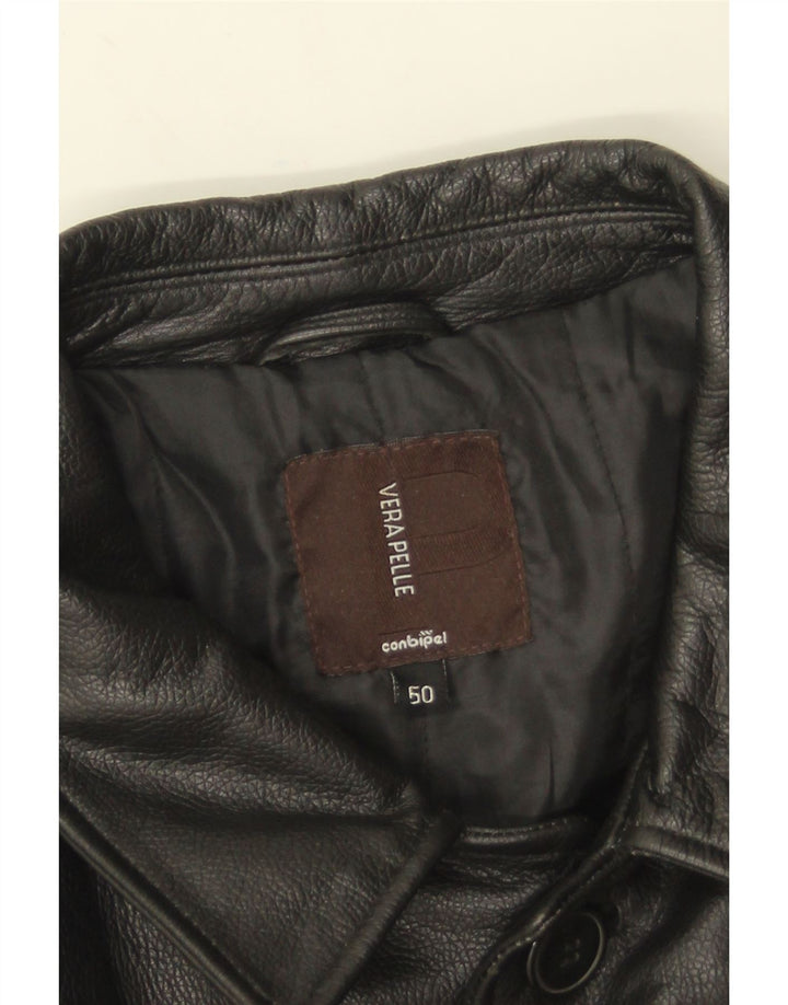 Conbipel Chaqueta De Cuero Para Hombre IT 50 Grande Cuero Negro