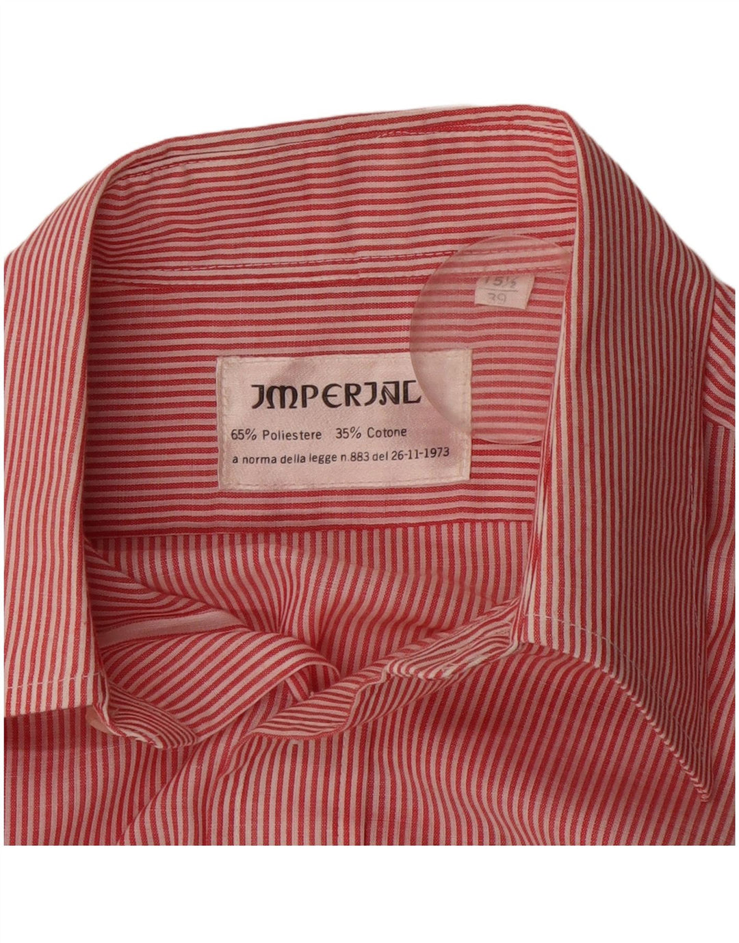 Camisa Imperial para hombre Talla 39 15 1/2 Poliéster a rayas rojas medianas