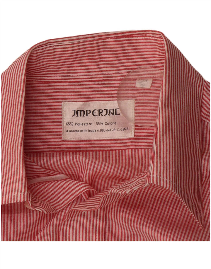 Camisa Imperial para hombre Talla 39 15 1/2 Poliéster a rayas rojas medianas