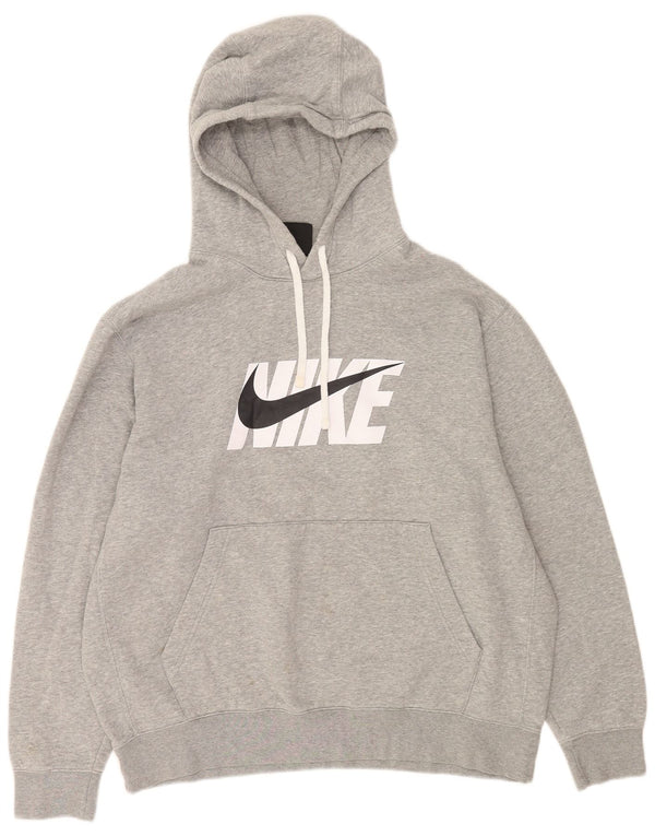 Nike - Sudadera con capucha gráfica para hombre, talla XL, algodón moteado gris