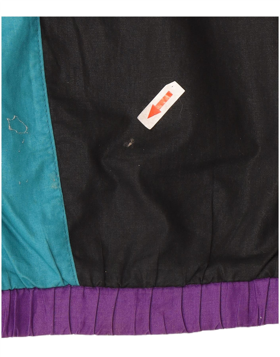 Vintage mujer gráfico completo chándal Reino Unido 20 2XL negro colorblock poliéster