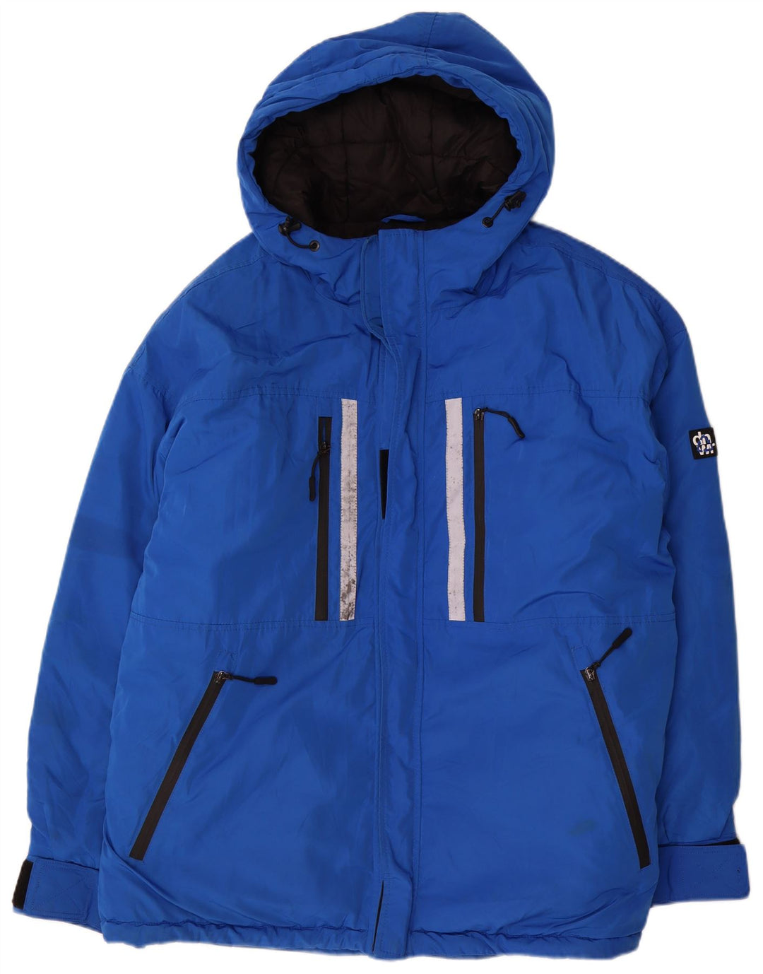 Zara Chaqueta cortavientos con capucha para hombre UK 42 XL Poliéster azul