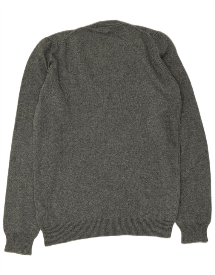 Fred Perry Jersey con cuello en V para mujer UK 42 Lana gris medio