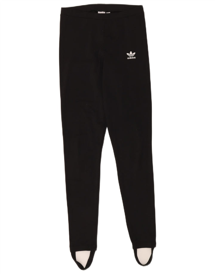 ADIDAS Leggings con estribo para mujer Reino Unido 10 Pequeño Poliéster negro