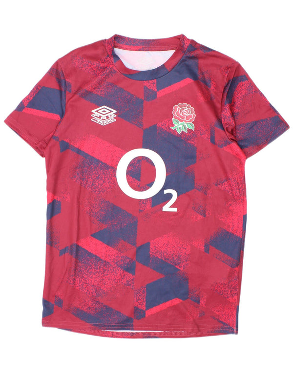 Umbro Camiseta gráfica para niño Top 11-12 años Burdeos Geométrico Poliéster